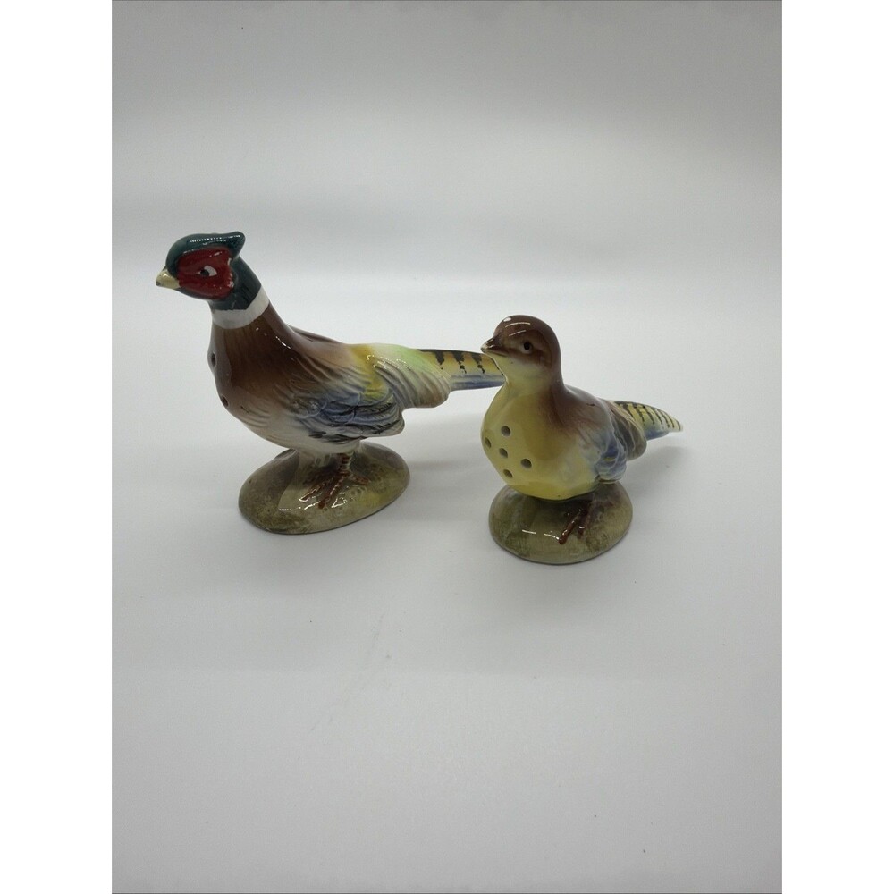 Vintage Norcrest Japan Pheasant Salt and Pepper Shakers Set H-829 Mid-Century